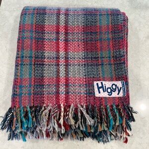 HIGGY Blanket Throw 100% Wool Made In New Zealand Plaid Throw Tasseled Blanket